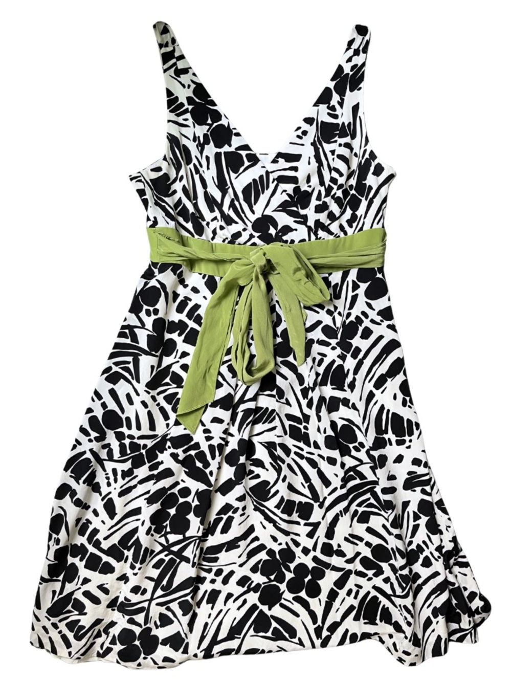 Ann Taylor 100% Silk Dress Size 4 Bow Tie Preppy Quiet Luxury Sleeveless Floral